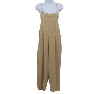 RVCA Jumpsuit Women S Beige Boho Utilitarian Cottagecore Rustic Earthy Gardening